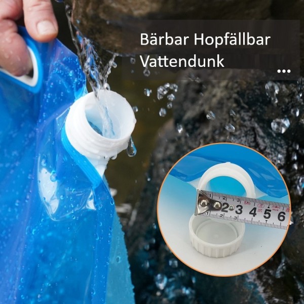 Bärbar hopfällbar vattendunk plastdunk vatten dunkar vattenpåse 2st/2L
