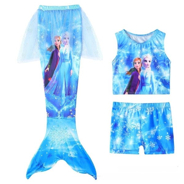 badedragt med nederdel havfruehale badedragt pige blå 130