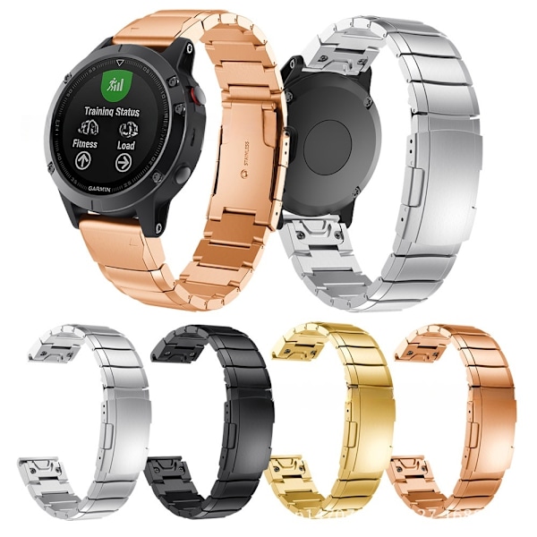 armbånd stål Garmin Fenix ​​​​7 Fenix ​​​​6/5 gen2 sort