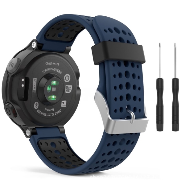 armbånd silikone Garmin Forerunner 220 230 235 Approach S20 sort/blå