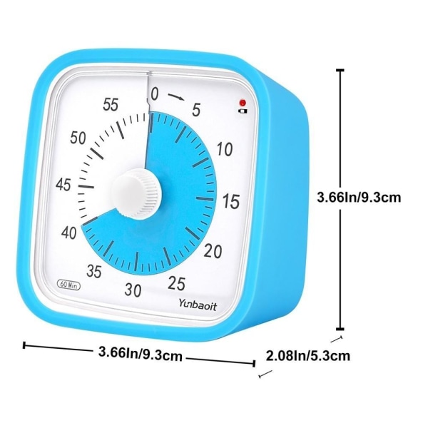 Visuell timer for barn 60 minutter klasserom skole blå rød