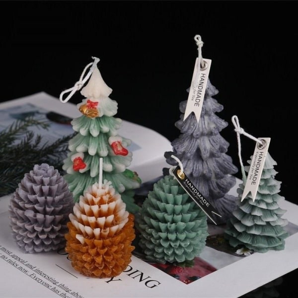 kynttilän muotit sytytä kynttilät tee-se-itse muotit silikonimuotissa joulukoristeet