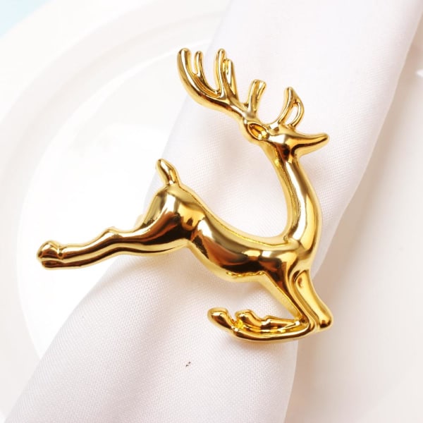 Servettringar jul älg helgdagar tacksägelse julpynt jul dekorati 8st/Rosa guld