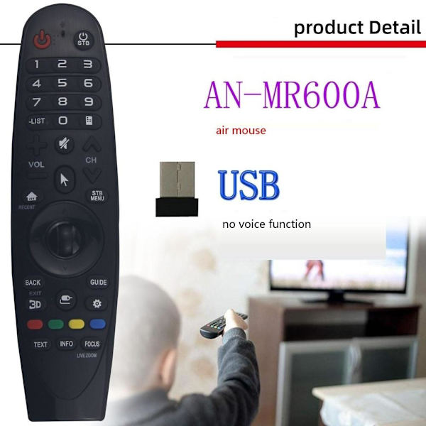 kaukosäätimen korvaava kaukosäädin LG AKB75855501 AKB75855503 A an-mr20ga - ei usb-liitäntää