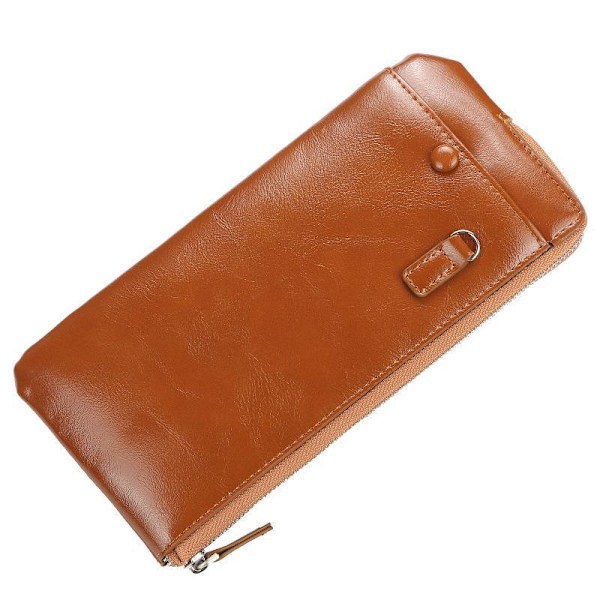 Baellerry Pu Leather Men Long Wallets Korttiteline salamalla ruskea