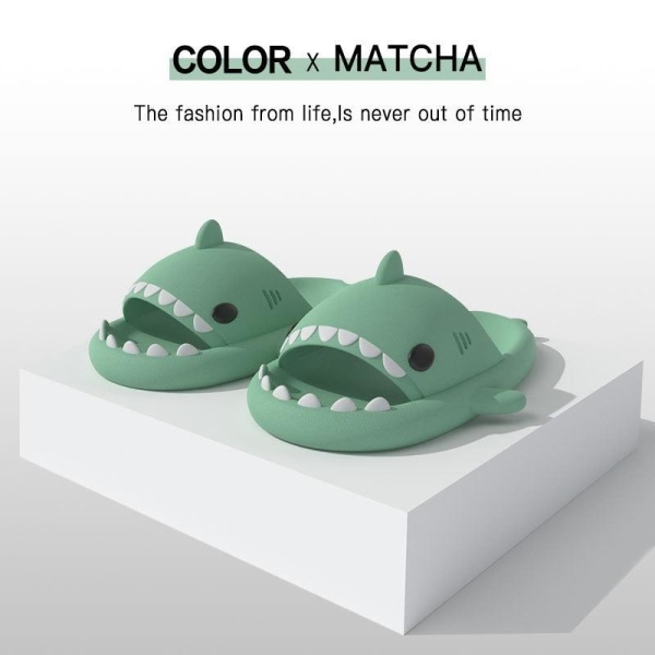 shark slippers shark slide miehet lady tossut green 40/41