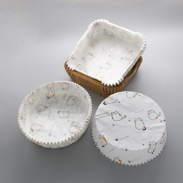 airfryer kertakäyttöinen paperi leivinpaperi 16/20cm vuoraukset valkoinen pyöreä 16cm 30kpl