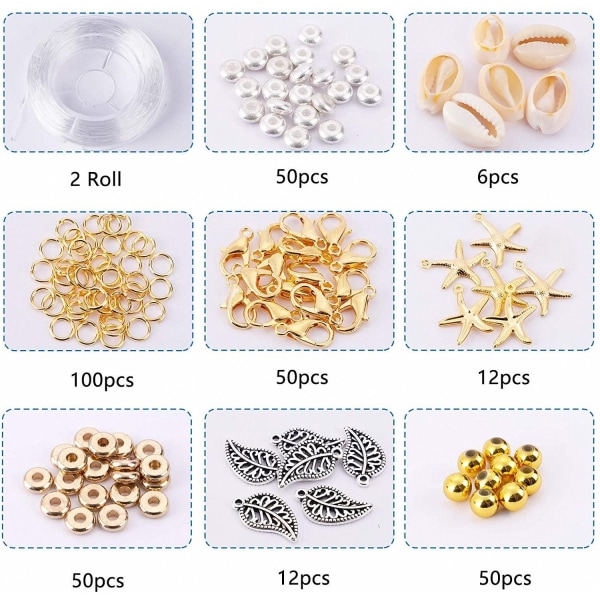 DIY platta Lerpärlor set runda polymerlerpärlor för armband pärl Som bilden visar