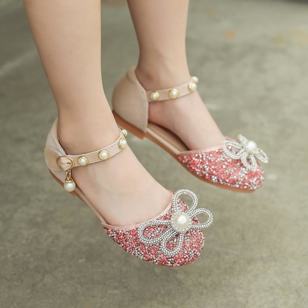 elsa prinsesse sko barn pige med pailletter sølv farvet 17,5 cm / størrelse 26