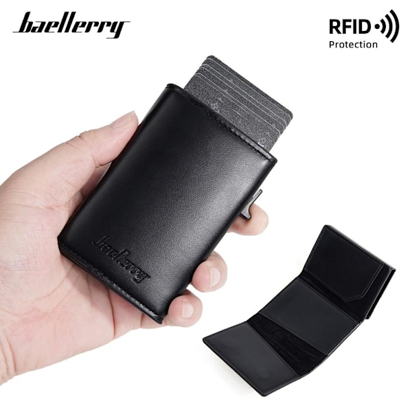 Baellerry RFID-blockerande smal plånbok med automatisk popup-kor kaffe