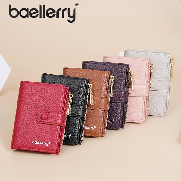 Baellerry Fashion Kort Tegnebog RFID-blokerende Mini-lynlås m sort