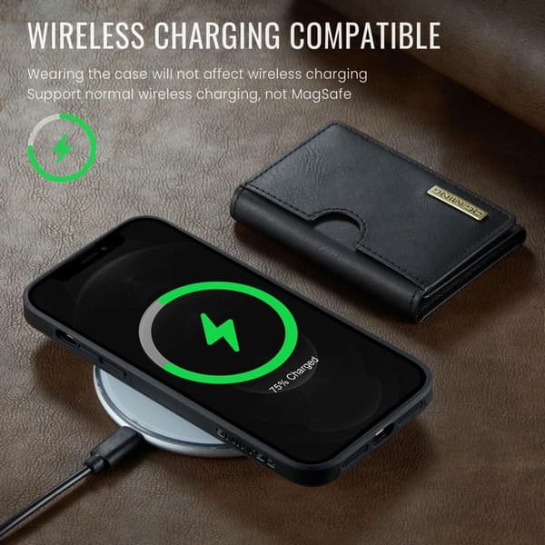 (Til iPhone 14 Plus) DG.MING M6 Serien Magnetisk Pung Etui grøn