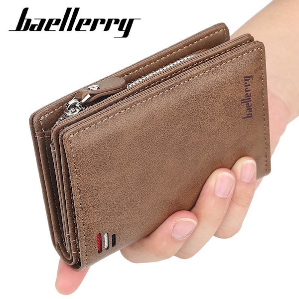 Baellerry Plånbok Mäns kort vertikal Multi-card Snap Coin Purse Svart