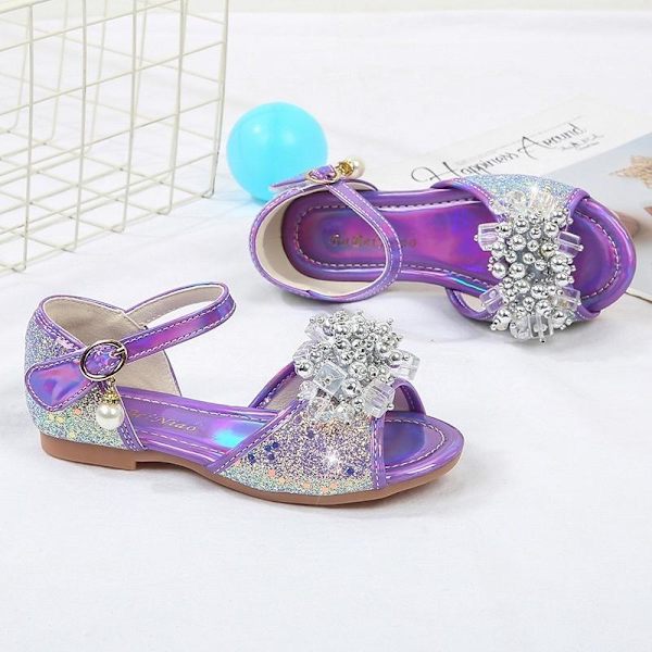 elsa Princess lasten kengät, joissa paljetteja violetti 18 cm / koko 27