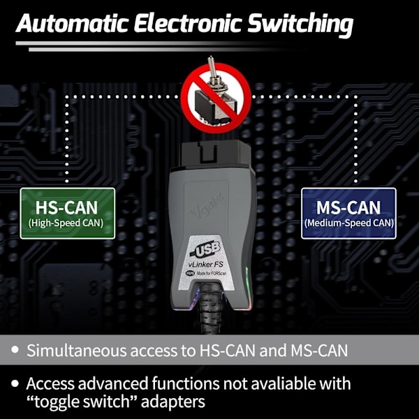 ForScan V-Linker FS USB-gränssnittsverktyg för OBD-II Scan Code som på bilden