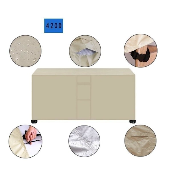utemöbler skydd / överdrag trädgårdsmöbler skyddsöverdrag med va silverfärgad 350*145*90cm
