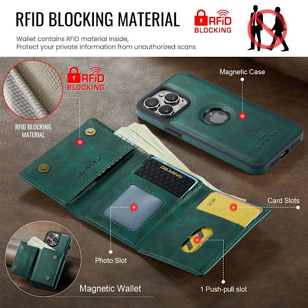 (Til iPhone 12 / iPhone 12 Pro) DG.MING M6 Serien Magnetisk Plå kaffe