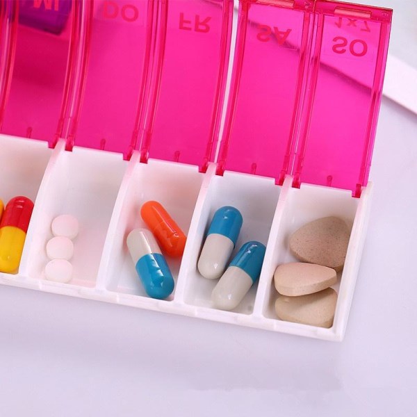 dosett piller dosett medicinask piller box pillerask för 1 vecka röd