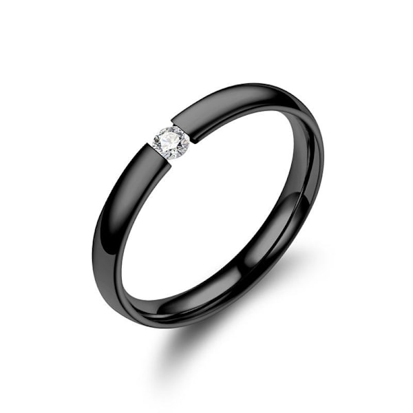 Blændende dobbelt diamant parring - bedårende Pinky forlovelsesring 3 mm sort nr. 9