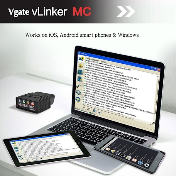 VLinker MC 3.0 Bluetooth OBD Scanner för Android - Diagnostisera som på bilden