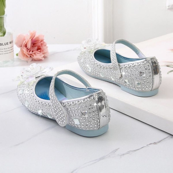 prinsesskor elsa skor barn festskor silverfärgad 17cm / size27