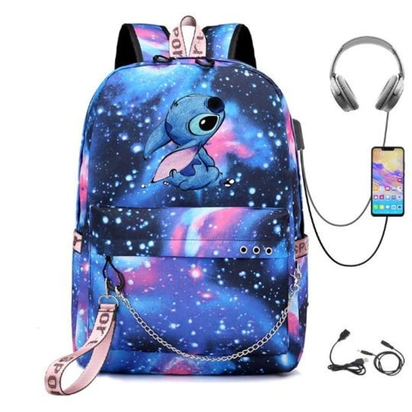 stitch reppu lasten reput reppu USB-liitännällä 1kpl tähti sininen 2