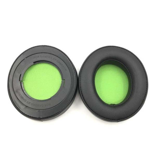 øreputer / hodebåndsputer til Razer Kraken Pro V2 7.1 ovalt svart/grønt proteinskinn