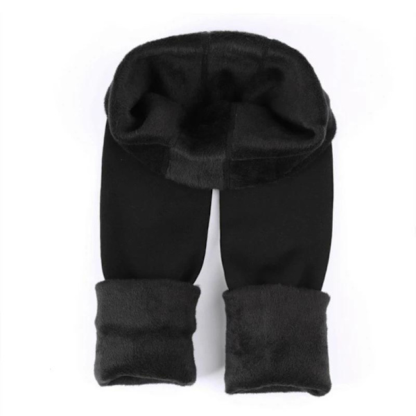 vuoratut talvi leggingsit stretch lämpimät leggingsit lämminhousut sort 200 g (One Size)