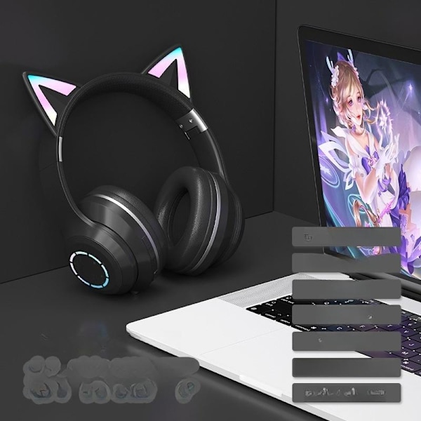 cat ears kuulokkeet langattomat cat bluetooth kuulokkeet sort