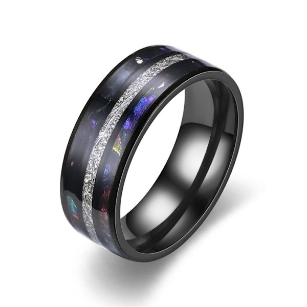 Sofistikerad silke trerads dubbelskal oljedroppring - elegant de svart 8mm siden dubbelskal nr 10