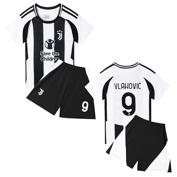 Juventus Hjemme No. 9 Vlahovic Fodboldtrøje & Shorts Sæt - Ba #20 (120CM)