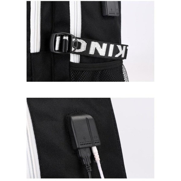 One Piece ryggsäck barn ryggsäckar ryggväska med USB uttag 1st blå 2