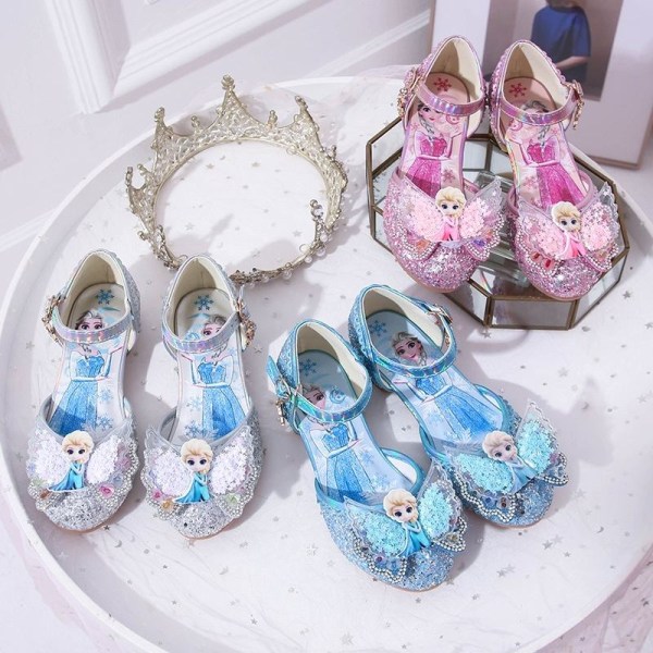 prinsessesko elsa sko børnefestsko blå 18,5 cm / størrelse 28