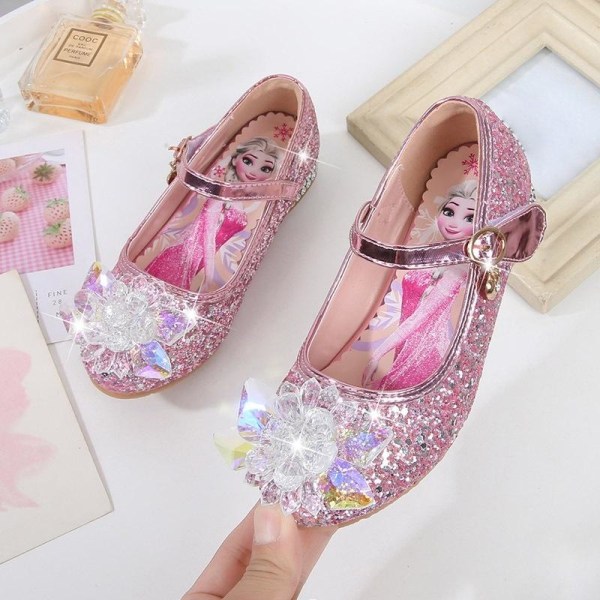 prinsessesko elsa sko børnefestsko pink 15,5 cm / størrelse 23