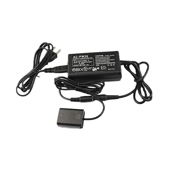 AC-PW20 Sony NP-FW50 Batteribyte verkkoadapter kameralle musta asetettu kolmeen osaan