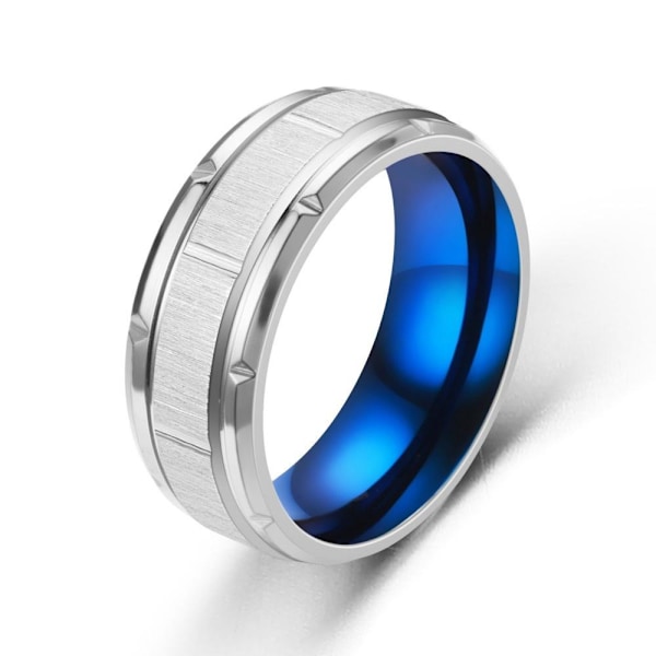 Titanium Steel Batch Flower Ring - dominera din stil med denna u 8mm svart nr 8