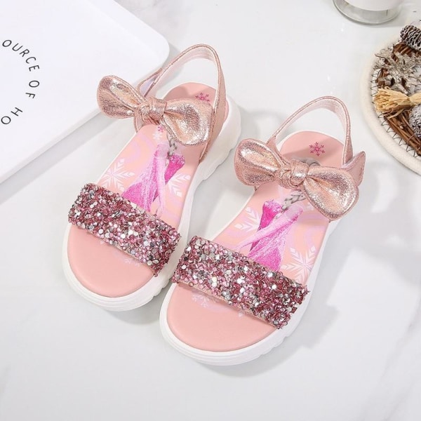 elsa prinsesse sko barn pige med pailletter pink 17,4 cm / størrelse 28