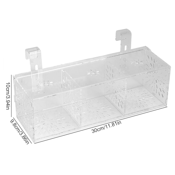 Akryl gennemsigtig fiskebeholder avlsisoleringsboks akvariumrugemaskine inkubatorholder(C)