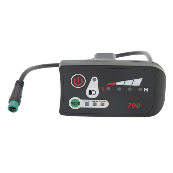 Elektrisk sykkel LED-strømindikatorpanel Elektrisk sykkelmodifisering Display Meter med vanntett 5P hannkontakt for 22,2 mm styre 24V