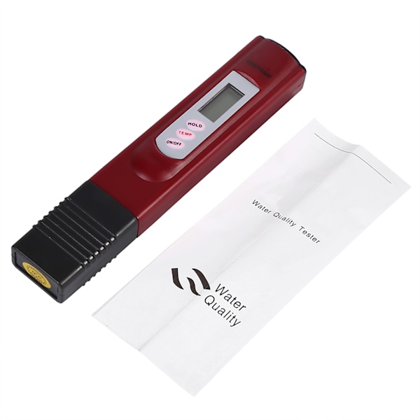 Digital LCD Vattenkvalitet Test Penna Renhet Filter TDS Meter Tester 0-9999 PPM Temp Röd