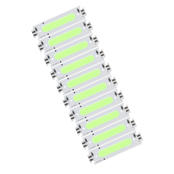 10 stk LED-brikker COB lyskilde lang stripe lampeperler 12V 2W for bilbelysningstilbehør grønt lys