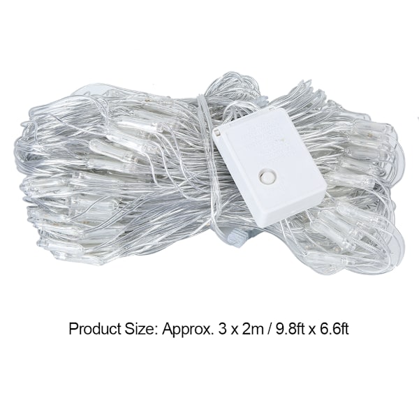 3x2m Distinktiv 320LED Netlys LED Mesh Lys Dekoration til Hjem Fest Indendørs Udendørs EU Stik 220V Hvid
