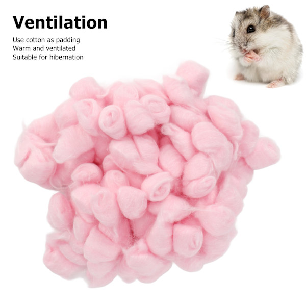 Hamster Bomull Ball Vinter Varm Myk Liten Dyr Sengetøy Bomull Ball for Hamster Syrisk Hamster Chinchilla Rosa