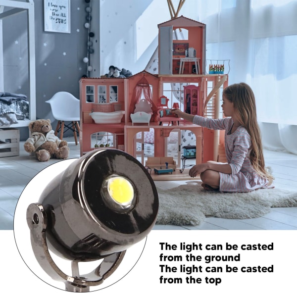 Dockhus Laserljus LED Miniatyr Laserljus med Basomkopplare för 1:12 Dockhus Blank Svart