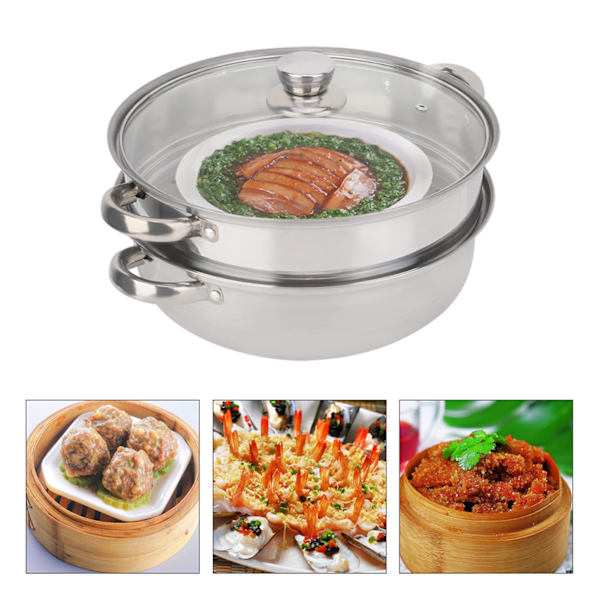 Rustfrit stål gryde 27cm/11in 2-lags dampkoger gryde dobbelt kedel suppe dampende gryde