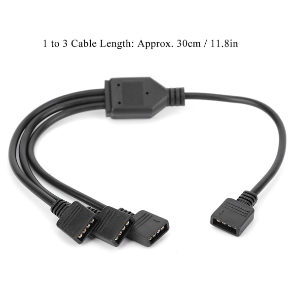 6 stk. 4-polet LED-splitterkabel RGB LED-lysstribe-stikkabel til 3528 5050Sort 1 til 3-kabel