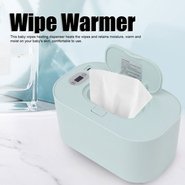 Baby Wipe Warmer USB konstant temperatur Bärbar Wipe Heater Temperaturjustering Warm Keeper Dispenser 5V Grön