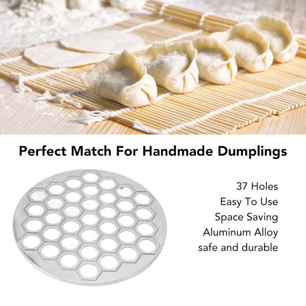 Rysk Ravioli Maker Dumplings Form i Aluminiumlegering Pelmeni Maker Form Pelmeni Kött Dumplings Maker 37 Hål Silver