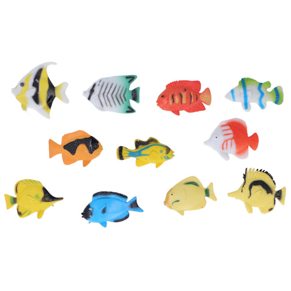 48 stk. Havdyr Legetøj Miljøvenligt Materiale Levende Form Mini Tropiske Fisk Serie Miniature Legetøj til 4 til 6 År Gamle