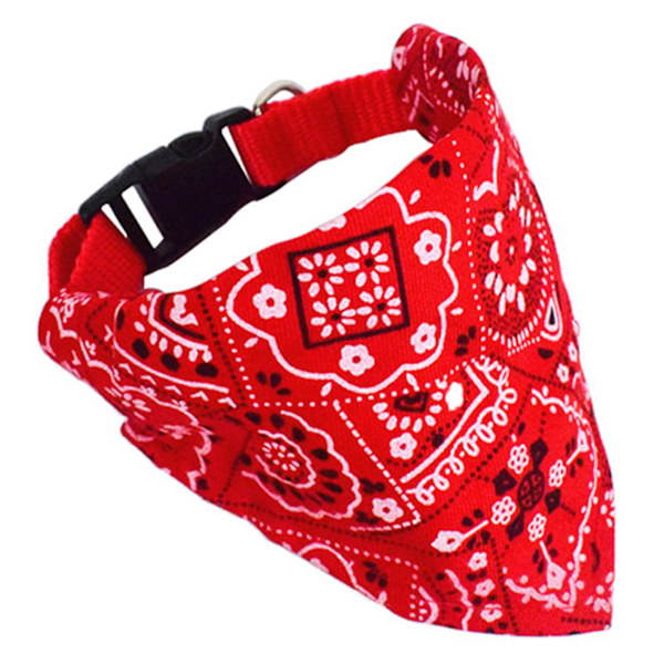 Halsband Bandana för Husdjur Justerbar Andningsbar Hudvänlig Triangulär Tryck Hundhalsband med Scarf för Katt Kanin Röd S 1.0cm/0.4in